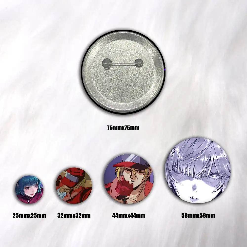 A-K-KING OF F-FIGHTERS Anime Round Badges, Brooches, Clothing Accessories, Birthday Gifts, Anime Conventions