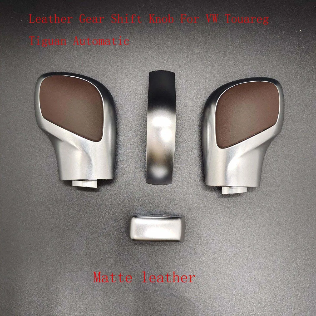 Automatic Leather Gear Shift Knob Black Brown Coffee For VW Touareg Tiguan Automatic Gear Shifter Handle Replacement Parts