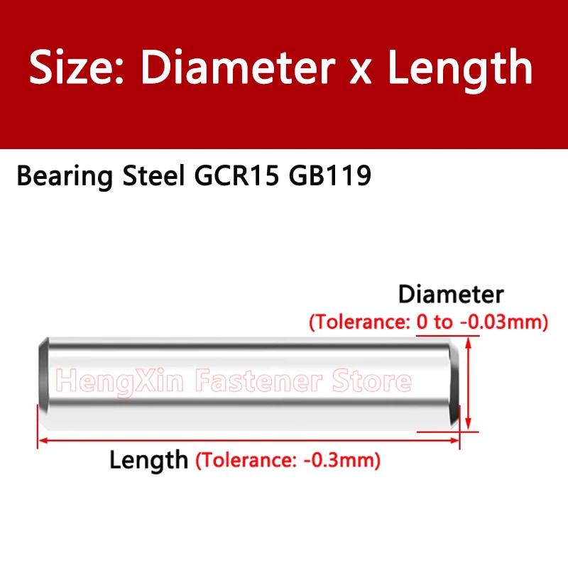 Diameter 8/10/12/16mm Bearing Steel Cylindrical Locating Dowel Pin Solid Flat Head Fixed Shaft Pins Round Bar Rod Length 8-120mm