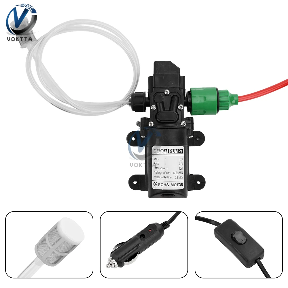 DC 12V Water Pump Car Water Cleaning Gun Pump High Pressure Car Washing Cleaner Portable Electric Pump Car Wash Equipment Set