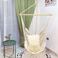 Swing Hanging Hammock Cotton Tassel Tree Chair Patio Outdoor Indoor Garden Seat (without Sticks or Ropes)