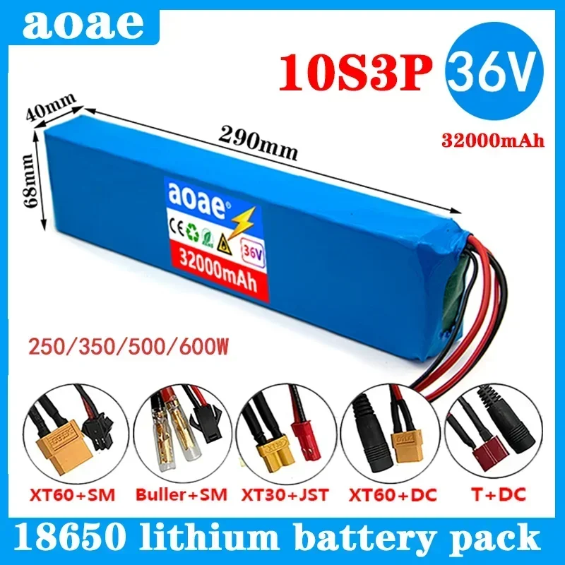 

36V 10S3P 32Ah 18650 Lithium Battery Pack Electric Bike Battery Electric Motorcycle Battery 350/500W