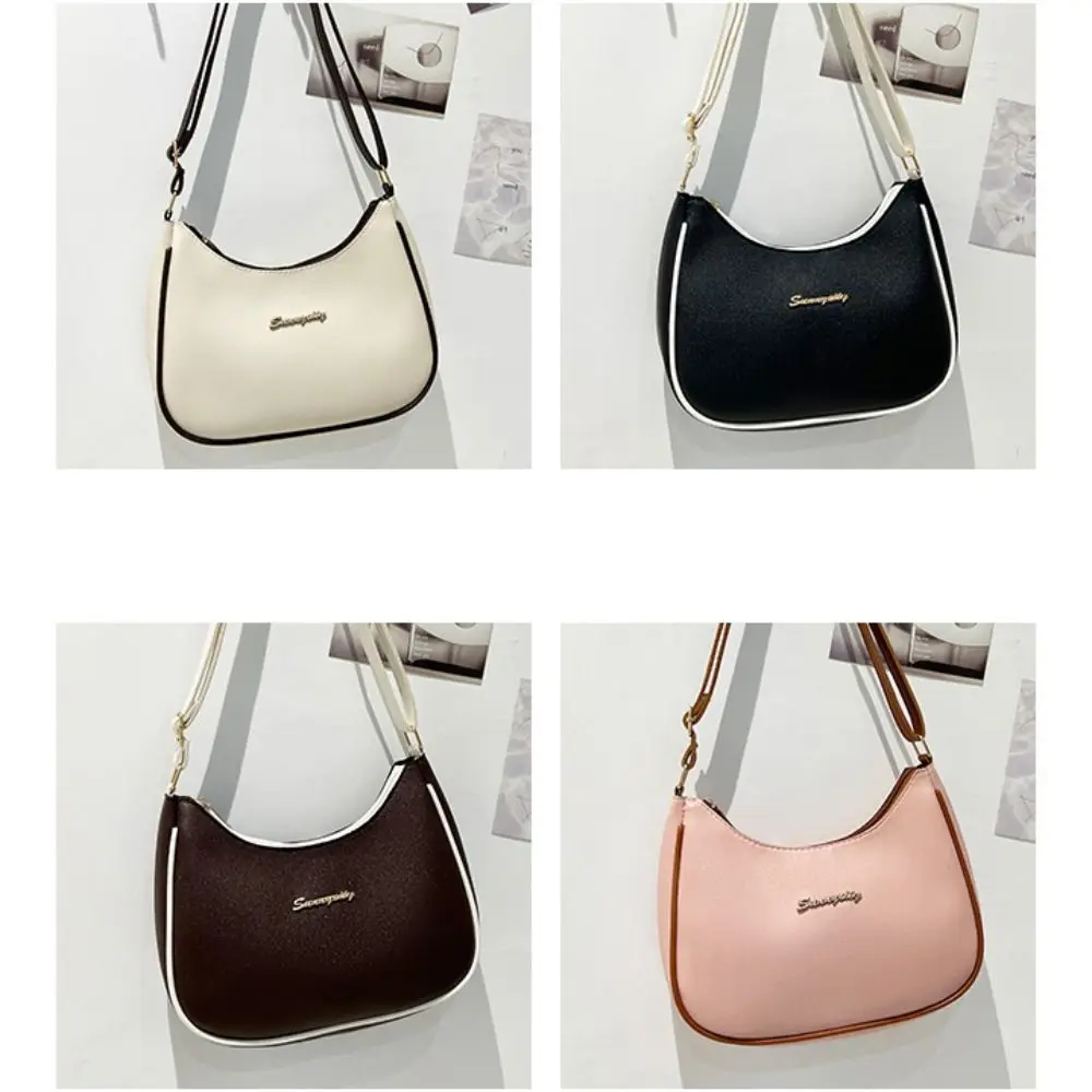 Tas Selempang Wanita Kulit PU Vintage 4 Warna Tas Bahu Korea Kapasitas Besar Tali Tahan Air Tas Ketiak Wanita Anak Perempuan