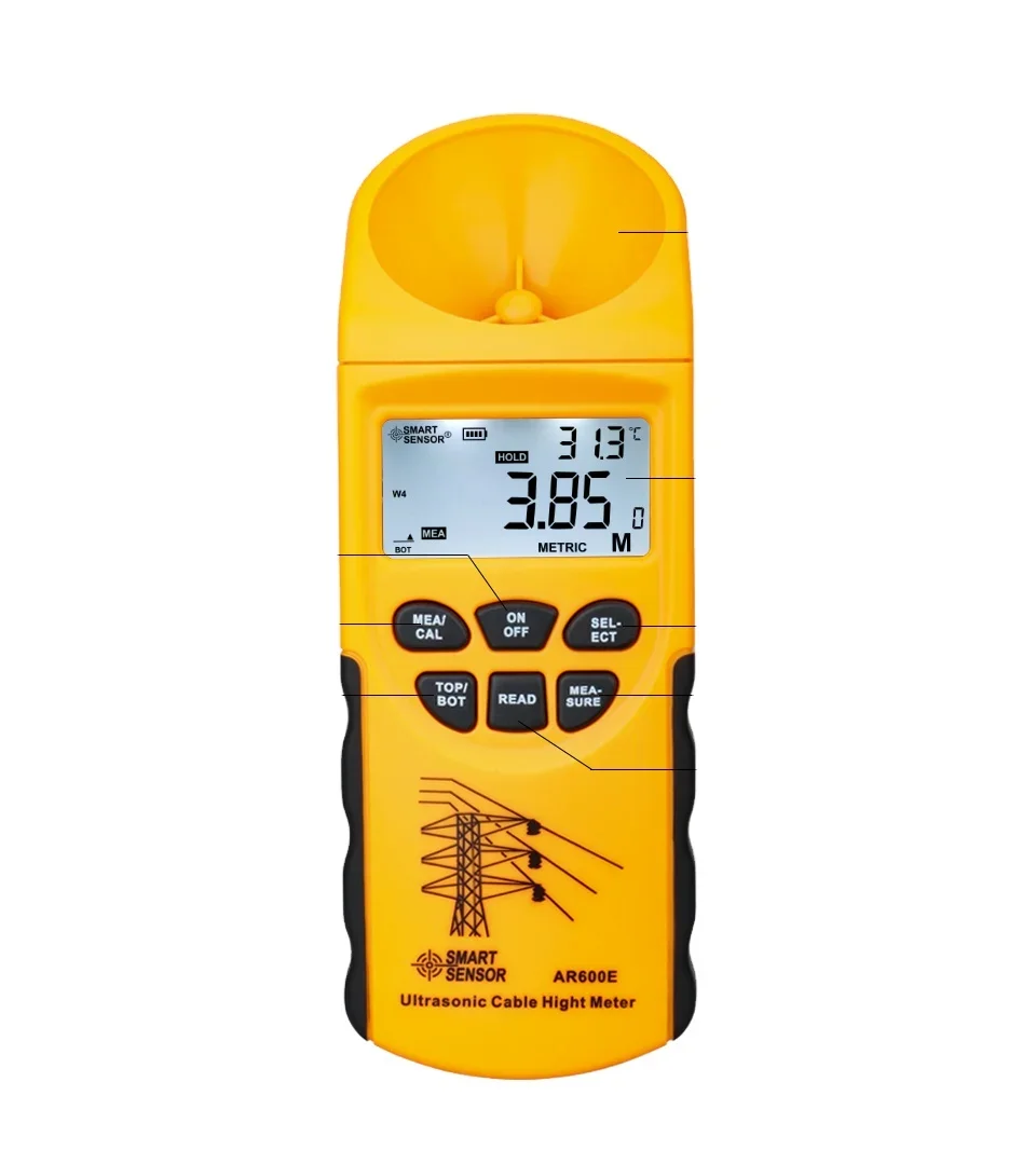HEDAO Digital Type Lcd Display Cable Height Meter Height Meter Portable Handheld Height Meter
