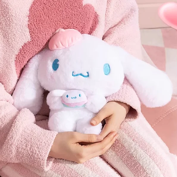 Miniso Sanrio Sandwich Biscuits Sitting Doll Kuromi Cinnamoroll My Melody Pochacco Cute Plush Toy Bedroom Decoration Xmas Gift