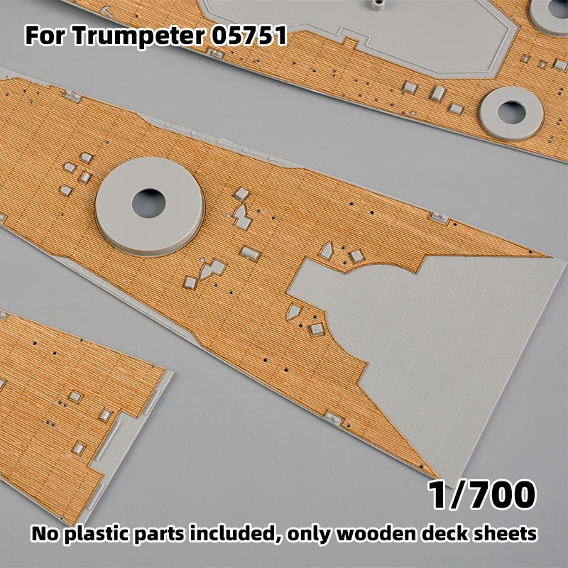 Modell-Upgrade-Teile: Lasergeschnittene Holzdeckplatte mit selbstklebender Ankerkette für TRUMPETER 05311 05750 05751 1/700 1/350 – Detail 4