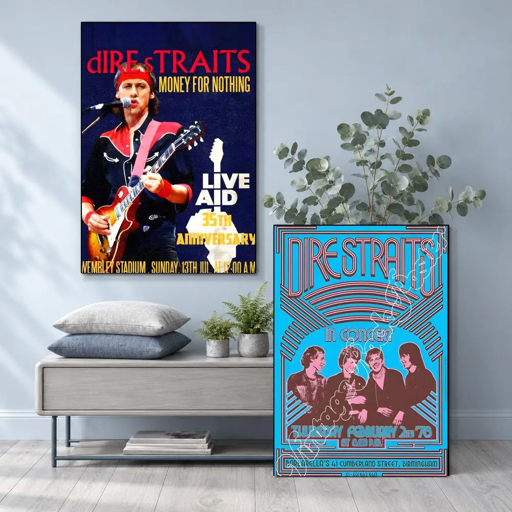Mellow Refined Music Dire Straits Poster Frameless PP Self Adhesive Aesthetic Room Gift Decor