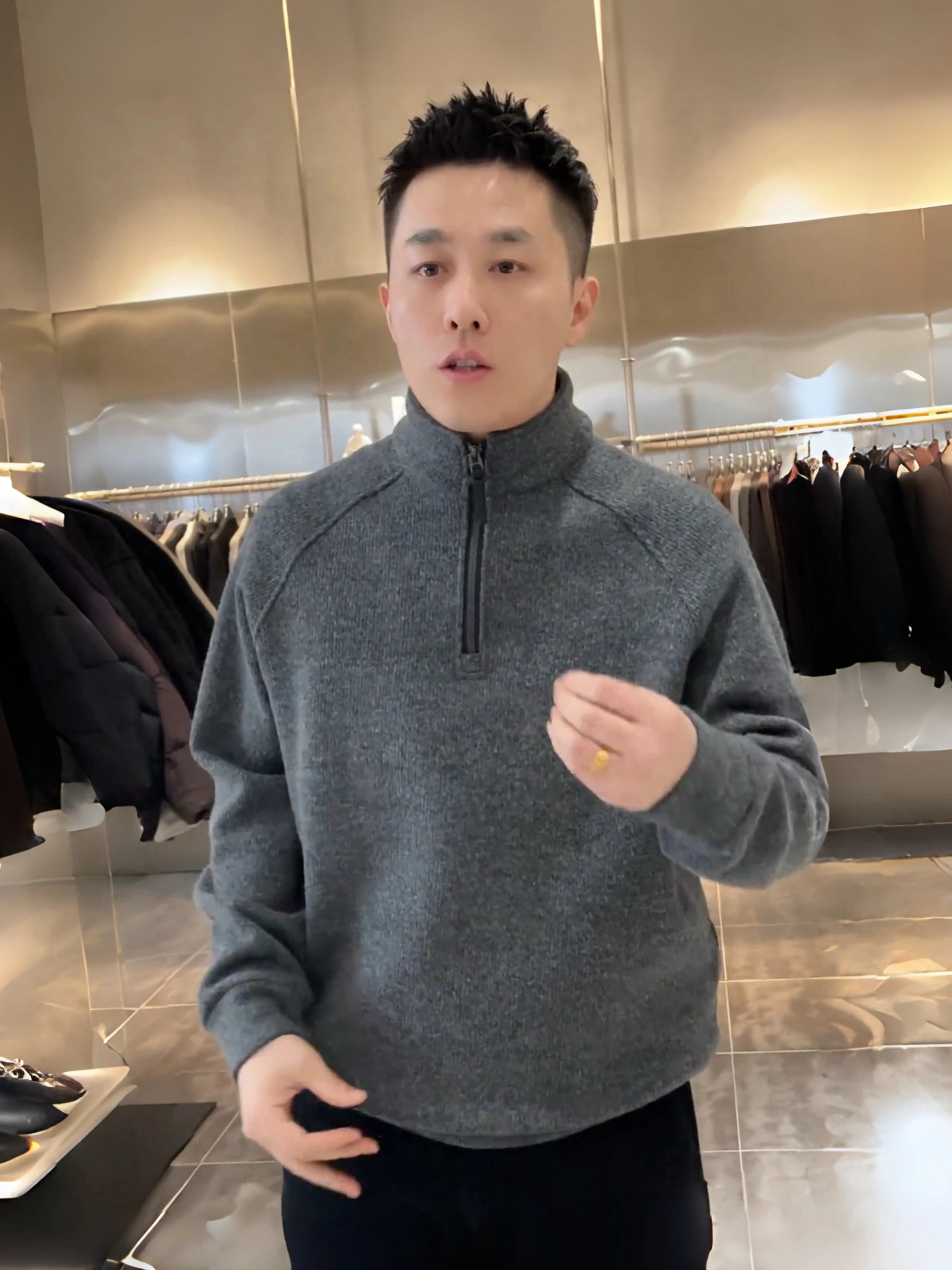 

Мужская теплая вязаная толстовка на молнии с флисовой подкладкой, плотная, повседневная, модная, с воротником-стойкой, термо-кофта