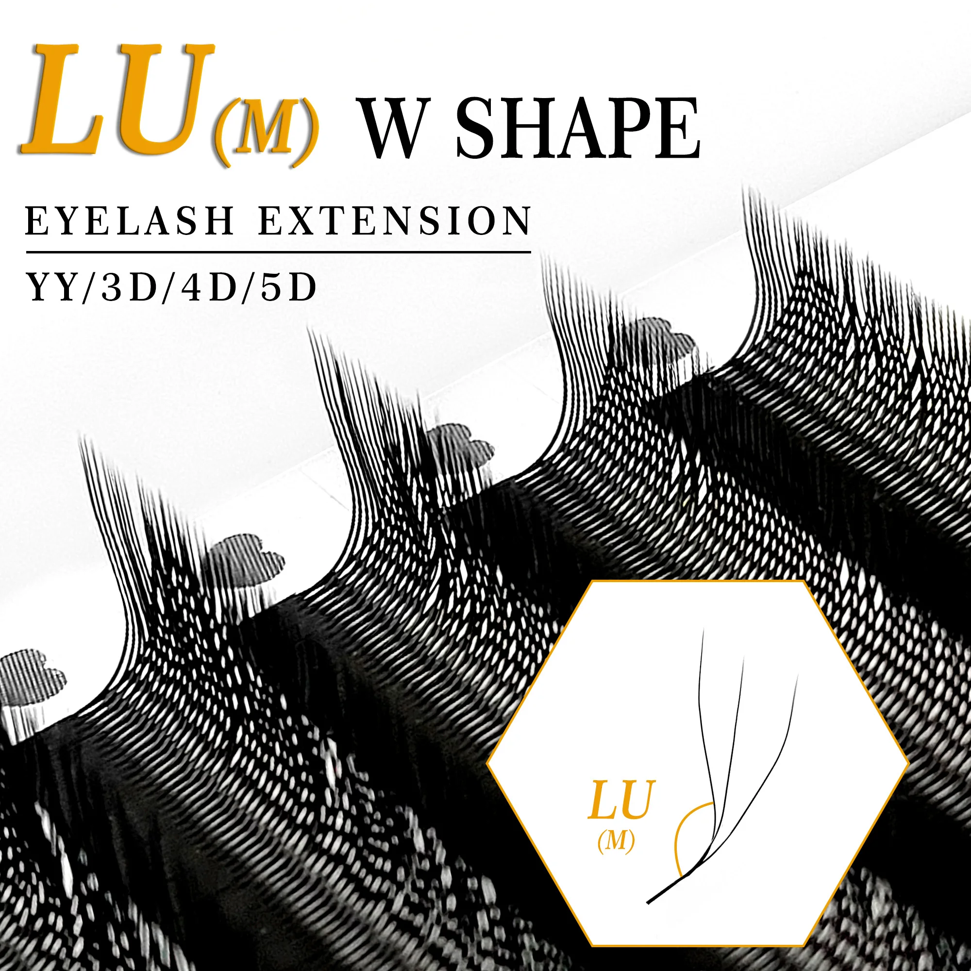 LU(M) curl YY/3D/4D/5D w Form technologische Fasern falsche Wimpern 8-15mm handgewebte vorgefertigte Volumen Wimpernverlängerungen Makeup