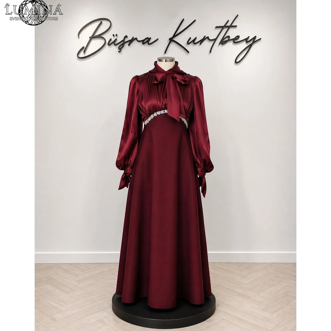 Robes de soirée sur mesure Lumina pour occasions spéciales – Élégantes robes de soirée courbées 2026 de luxe avec perles