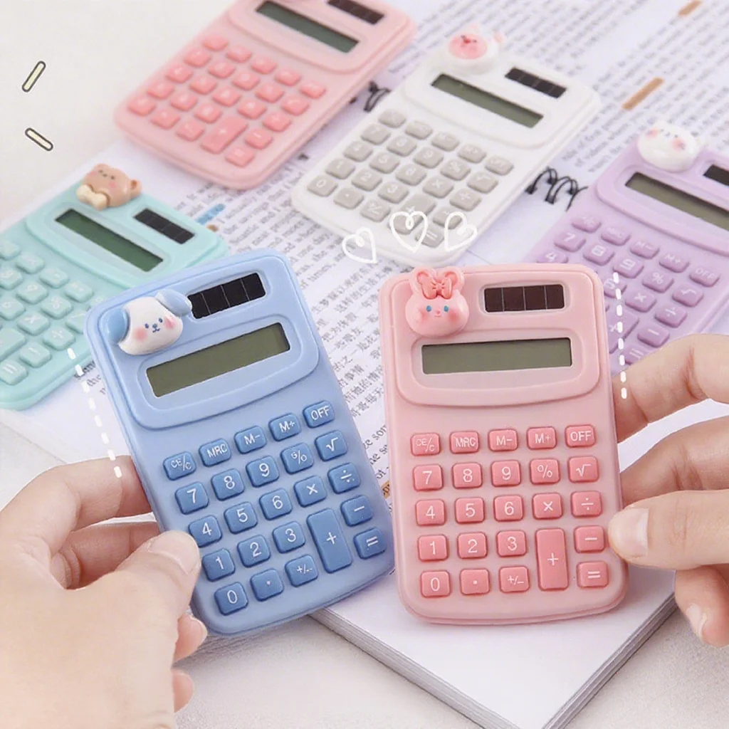 휴대용 미니 귀여운 계산기 만화 자리 계산기 학생 사무실 학교 용품 편지지