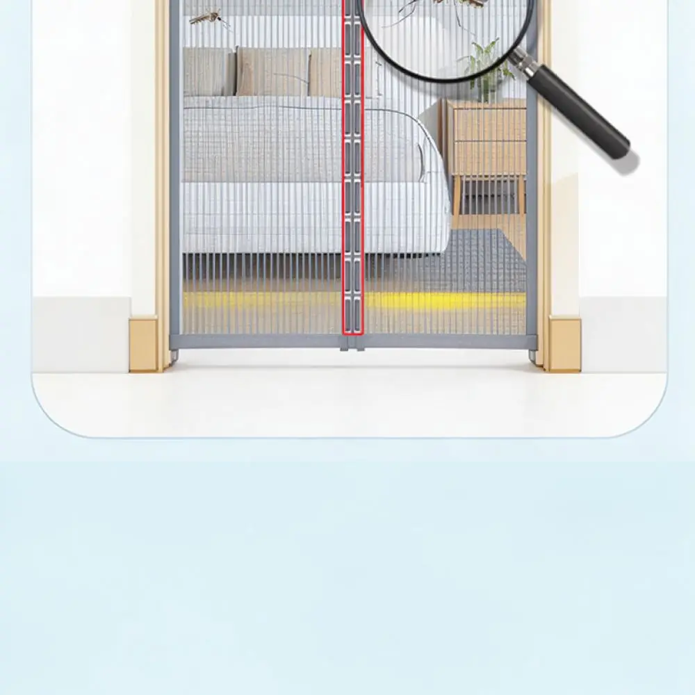 Anti Insect Magnetic Door Curtain Fiberglass Mesh Mosquito Netting Durable Automatic Closing Easy Setup For Home Bedroom