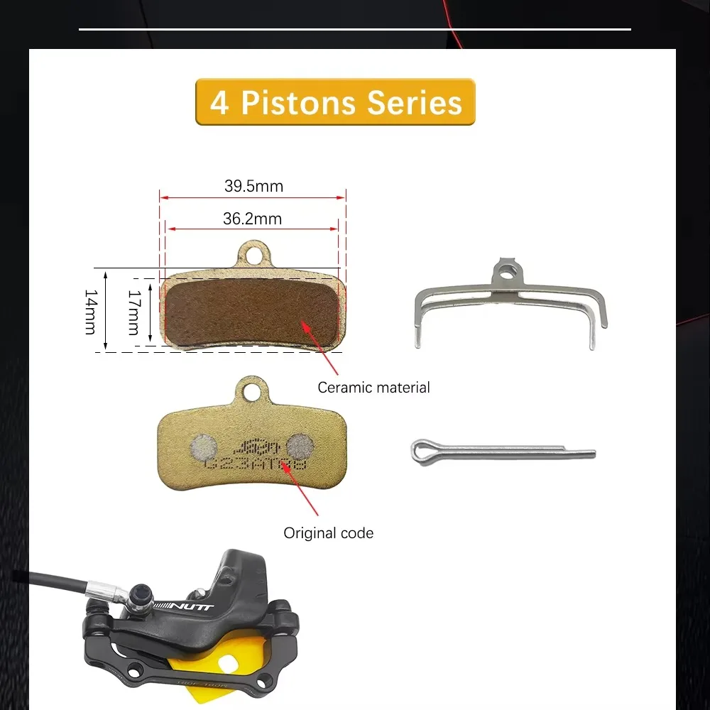 NUTT 2/4 Pistons Y-5 A5-D Brake Pads Ceramics Hydraulic Disc Brake For MTB Electric E-Bike Scooter Caliper Parts