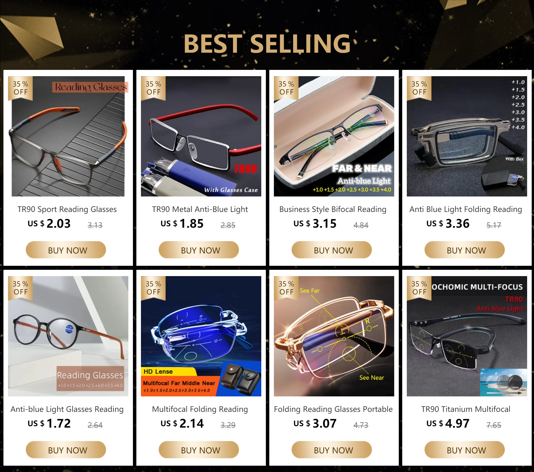 Männer Randlose Lesebrille Klassische Anti Blau Licht Vergrößerung Brillen Vintage Presbyopie Brillen Dioptrien +1,0 bis +4,0 – Detail 1