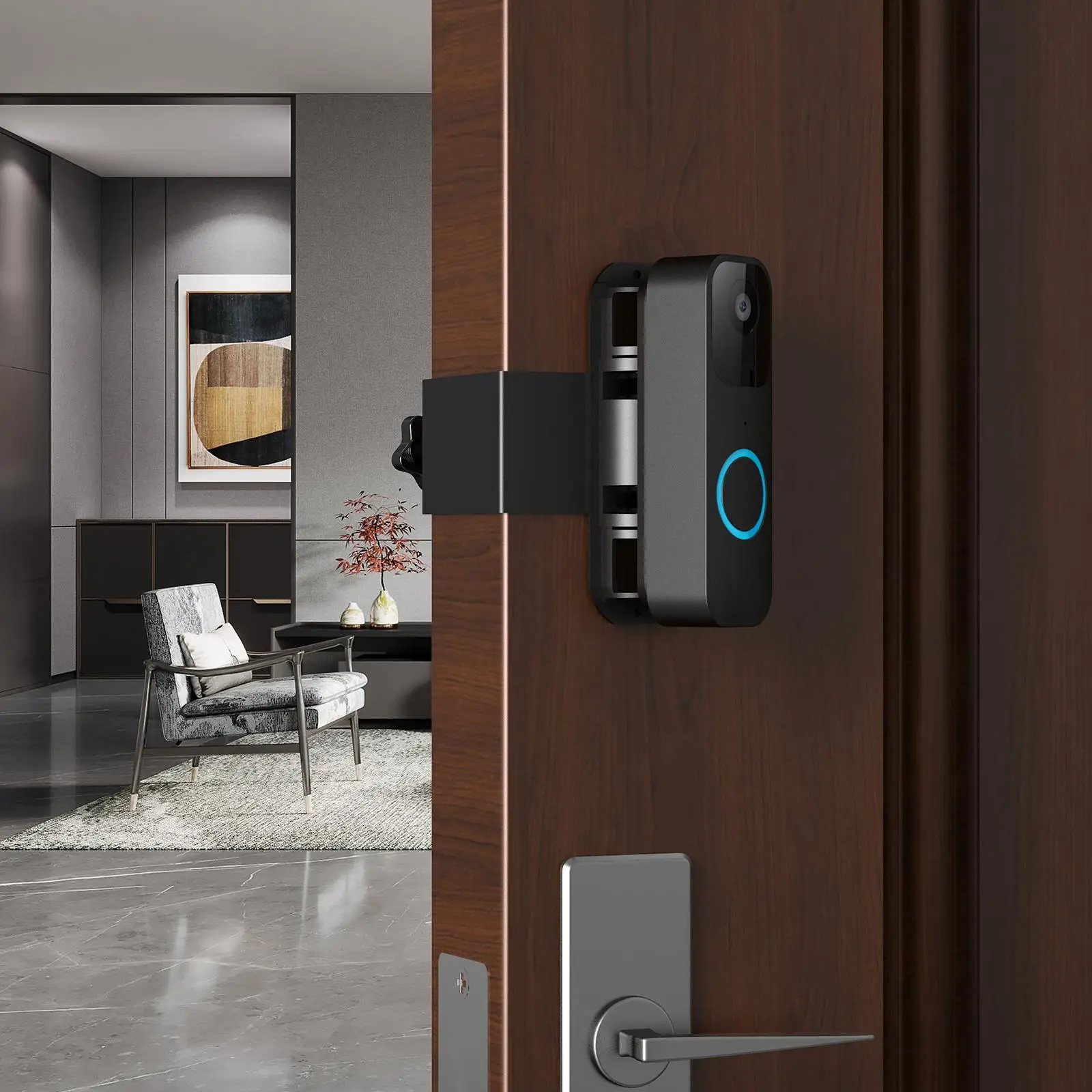 Suporte de capa protetora para campainha, acessórios ajustáveis sem broca para casa