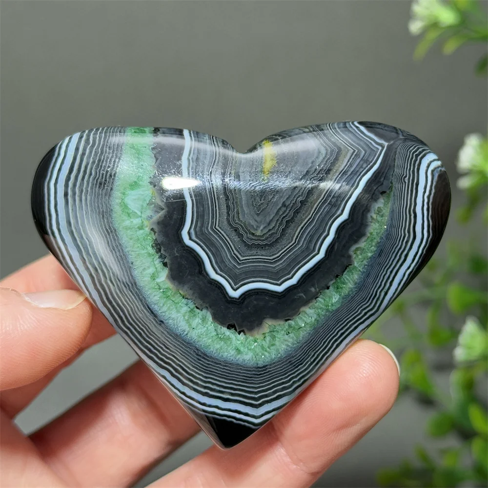 Agate Verte Naturelle en Forme de Cœur, Spécimen Minéral de Quartz, Énergie Spirituelle, Prière, Méditation, Décoration Maison et Jardin