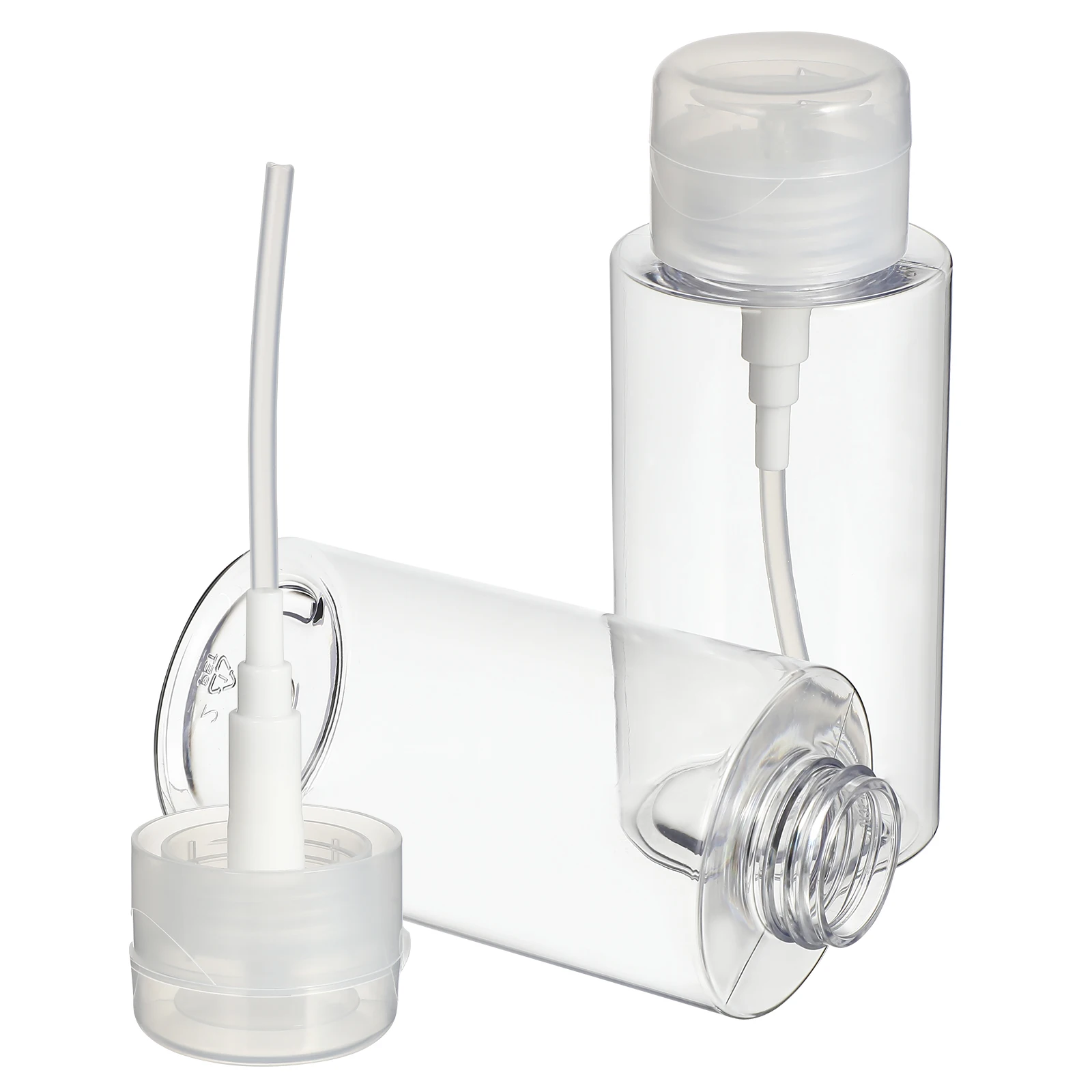 

2pcs 300ml Toner Bottle PETG Press Pump Dispenser for Makeup Remover Alcohol Liquid Refillable Travel Size