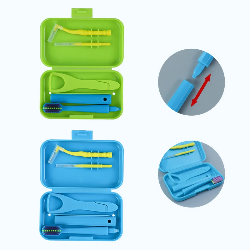 Orthodontic Aligner Tooth Chew Chewies Storage Case Dental Care Kits Invisable Braces Aligners Portable Detachable Toothbrush