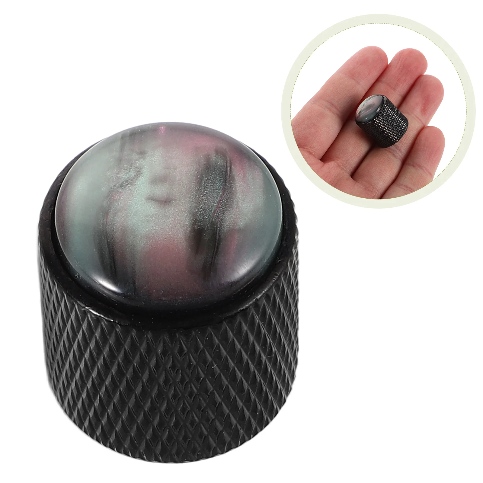 

Silver Electric Guitar Knob Eye Stone Cymophane Design Adjustable Volume Tone Control Replacement Bass Metal Round
