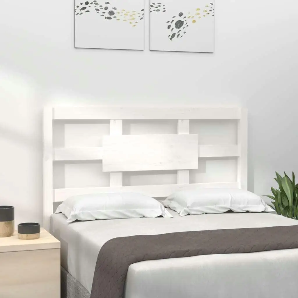 Solid Pine White Bed Headboard 105.5x4x100 cm - Stylish & Durable Bedroom Decor