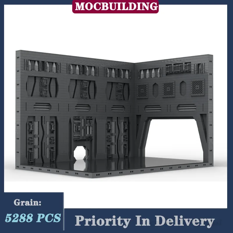 MOC Imperial Hangar Display Model Building Block Assembly Space Movie Scene Architecture Collection Series Toy Gifts