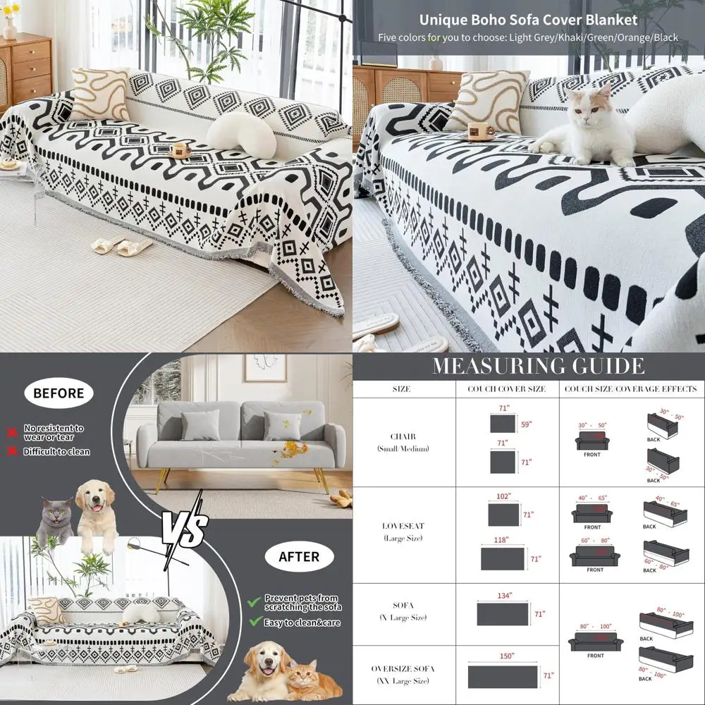 

Приятный для домашних животных моющийся чехол для диванов из синели для диванов в стиле бохо, подходит для 2-местных диванов с чехлами для богемных диванов