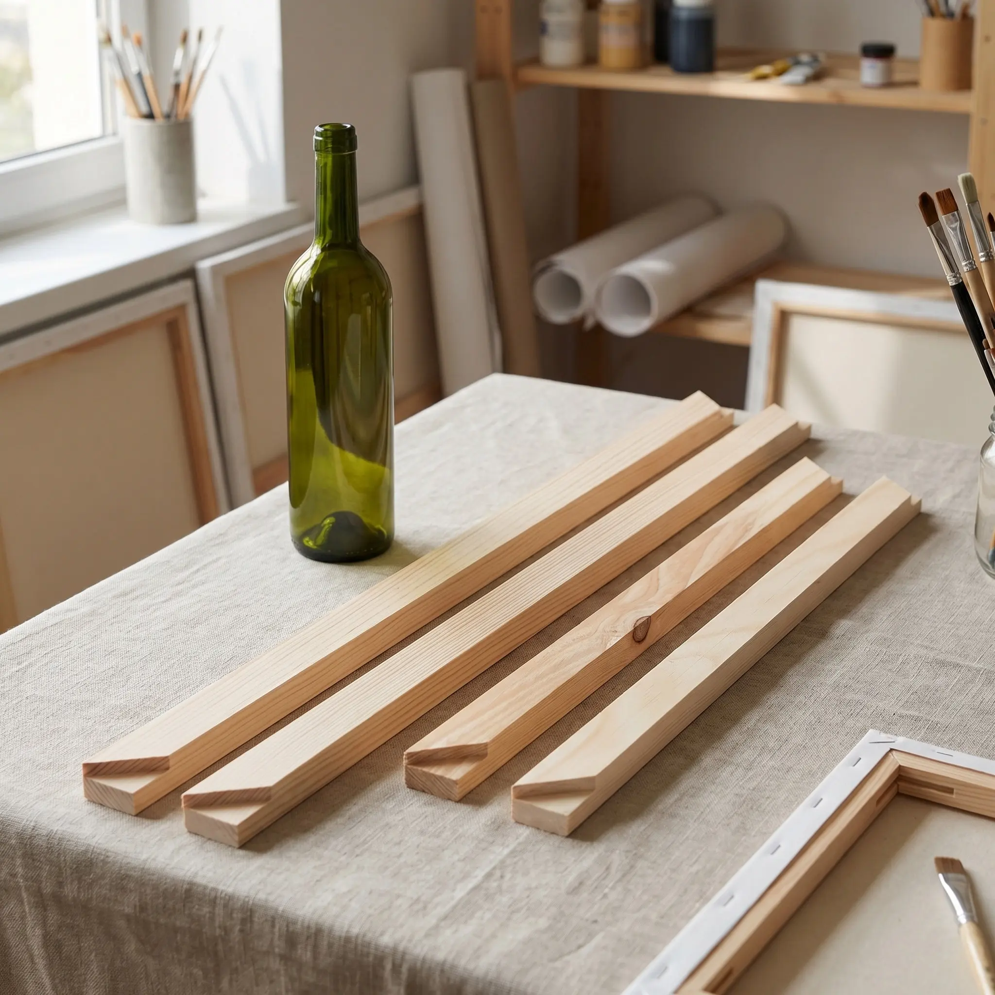1Set Premium Solid Wood Canvas Frame for Oil Painting DIY Stretching Tools Smooth Surface No Burrs Quick Installation