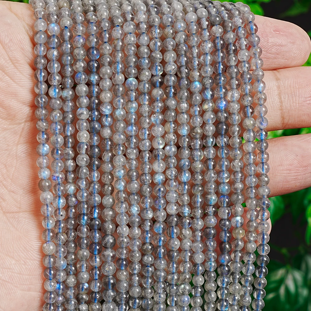 High Flash Labradorite Beads 3mm Round Loose Beads Bulk Wholesale Blue-Grey Gemstones For Jewelry Making DIY Wedding