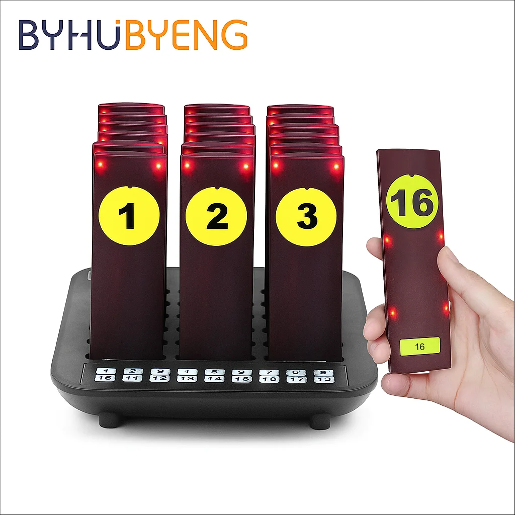 خدمة BYHUBYENG معدات مطاعم القهوة النادل النداء المطاعم طلب أزرار Pukely لنظام طابور الاتصال بزر الضغط