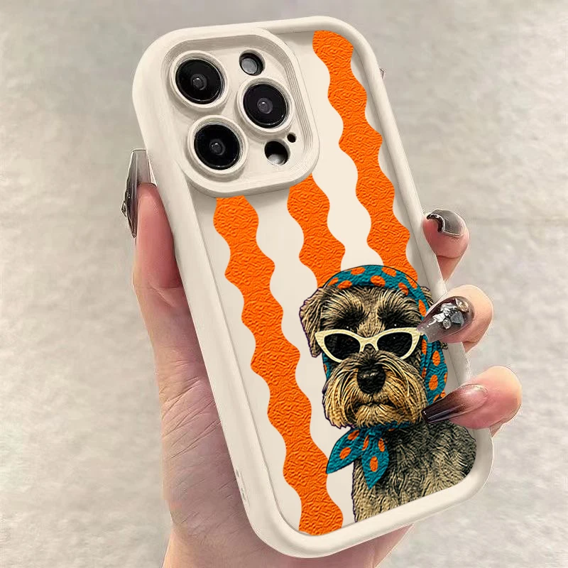 Cute Dog Striped Print Shockproof Phone Case for Xiaomi 14T 13T Pro 12T 15 14 pro 13 11 Lite 5G Shockproof Soft Silicone Cover view 5