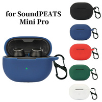 Earbuds Silicone Case Cover for SoundPEATS Mini Pro Wireless Earphone Portable Case Skin with Metal Hook