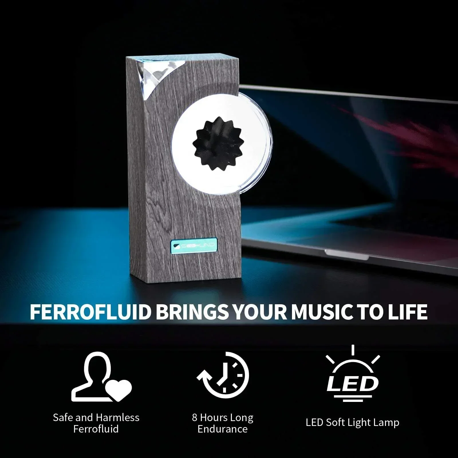 2024 New Dancing Ferrofluid Smart Night Lamp with Music Rhythm Pickup Sound Magnet Liquid Ferrofluid Speaker Accessories