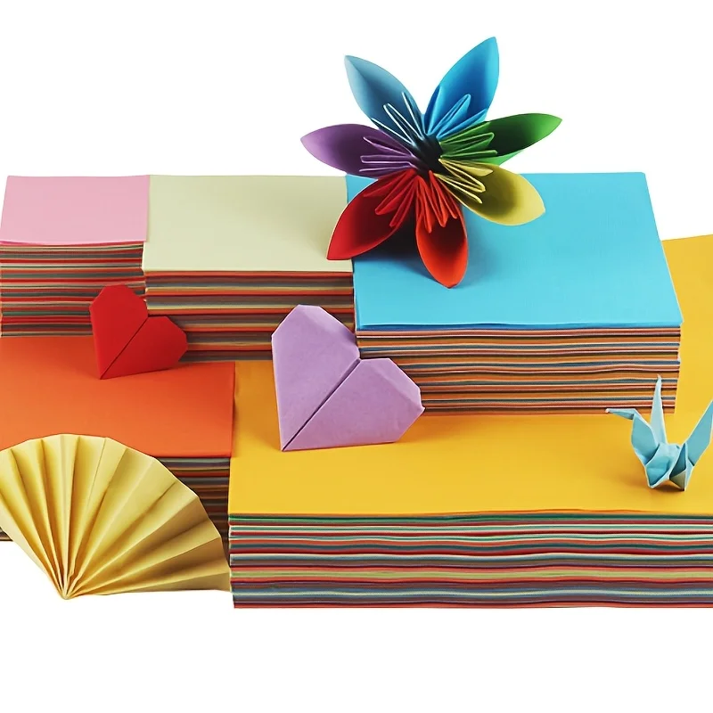 100 Blatt/Set 10 Farben Quadratischer, dicker Karton, einfarbig, kreatives DIY-Papier, geeignet für Origami, Scrapbook, Partydekoration – Detail 9