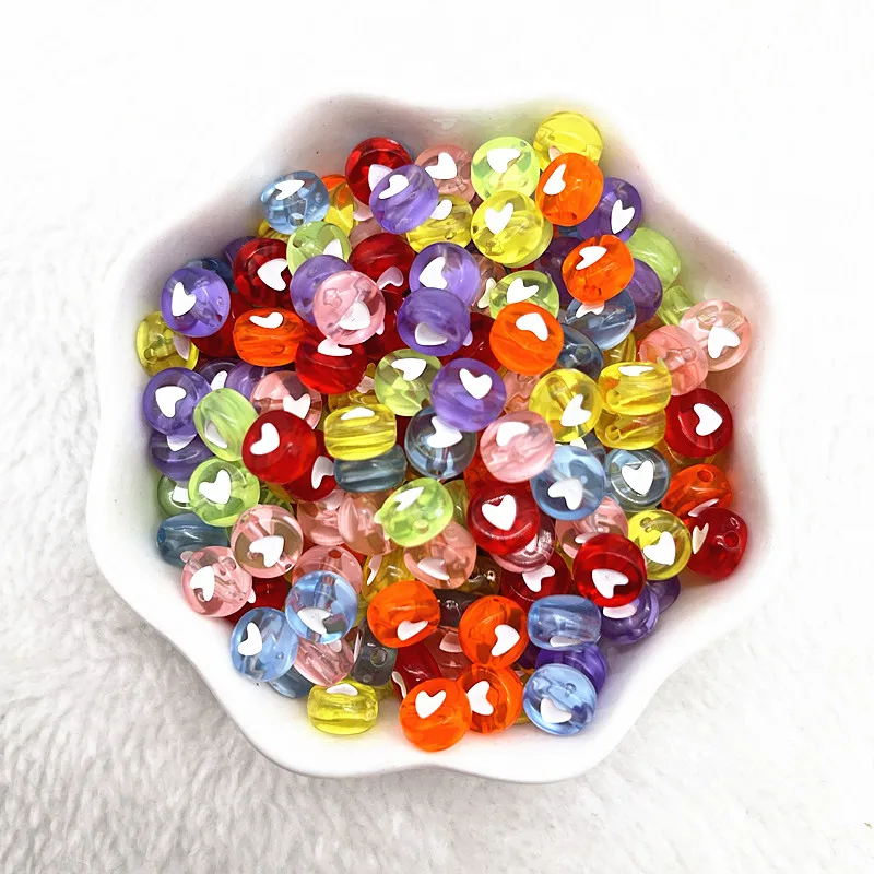 100pcs/lot 7x4mm Round Alphabet Letter Acrylic Loose Spacer Beads for Jewelry Making DIY Handmade Bracelet Accessories