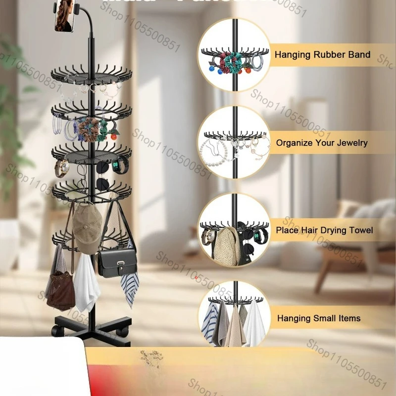 Stand-up hair extender braided hair stand with phone holder for displaying and separating hair