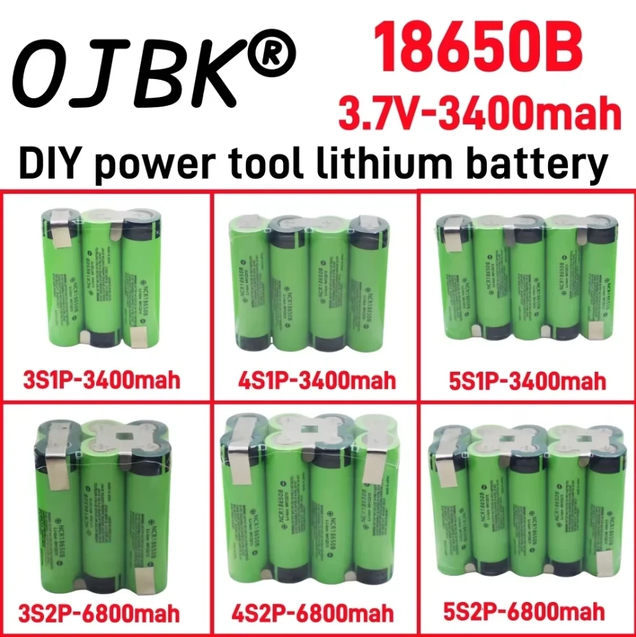 

Original 100% Full Capacity 20A 18650 3400mAh 6800mAh 3S 4S 5S 12.6V 14.8V 18V DIY Screwdriver Battery Welding Battery Pack