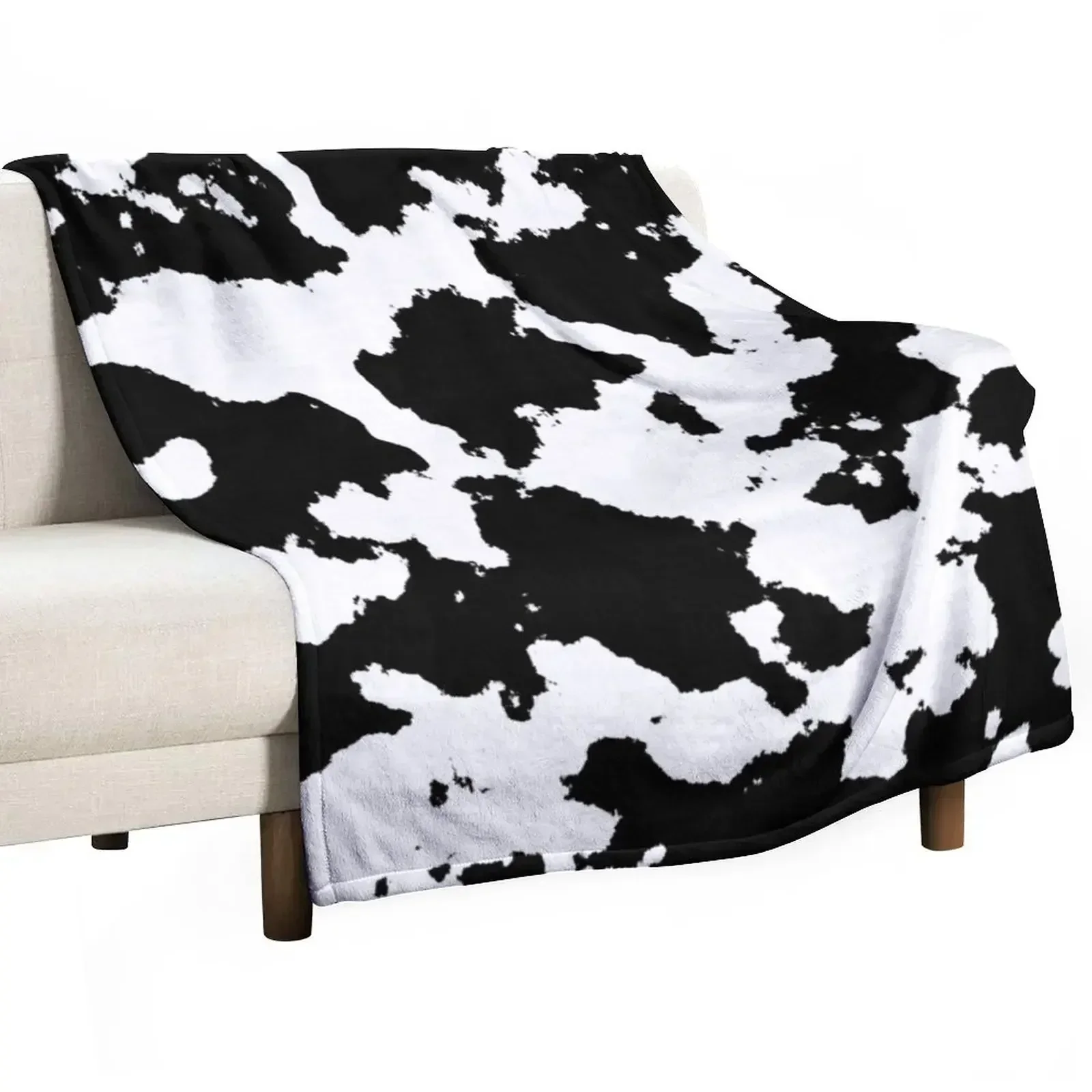 

New Cow Print Abstract Black and White Camouflage Throw Blanket Heavy Warm Cute Extra Large Throw Blankets