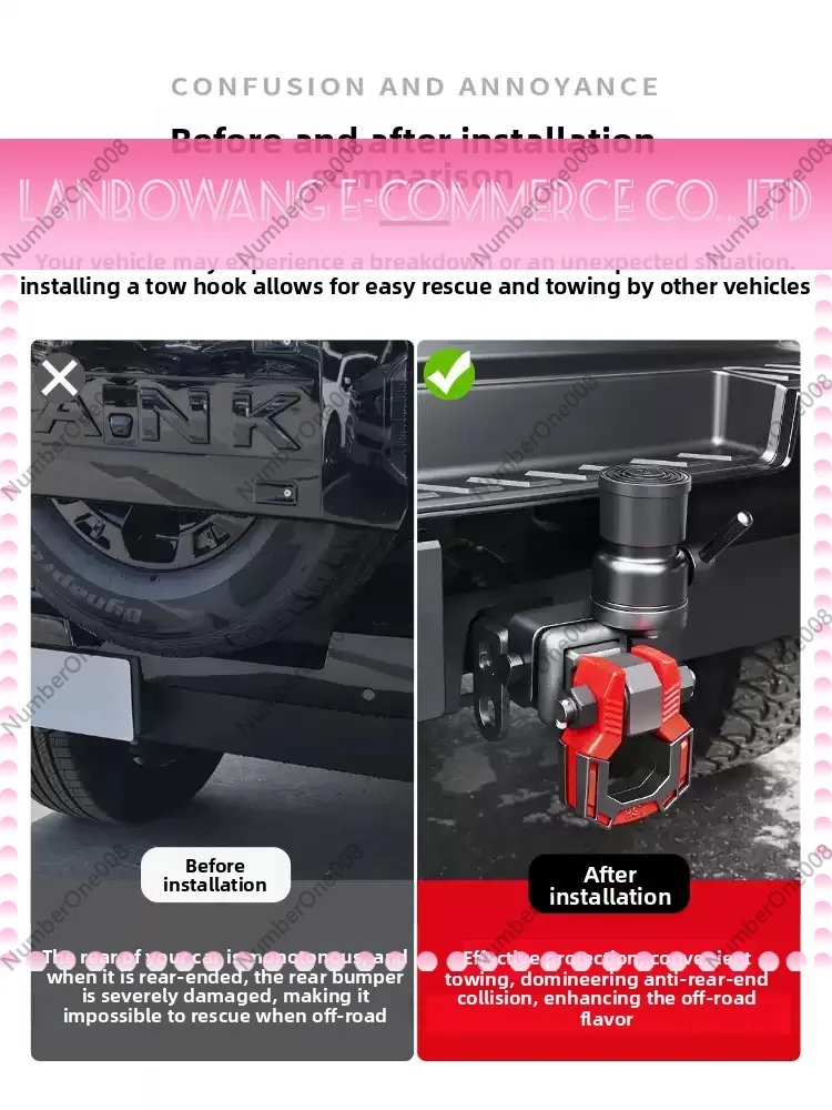 For 2021-2025 Tank 300 Towing hook Trailer Hitch Off-road Anti-collision Rear Bumper Trailer Ball Hook Refitted Accessories
