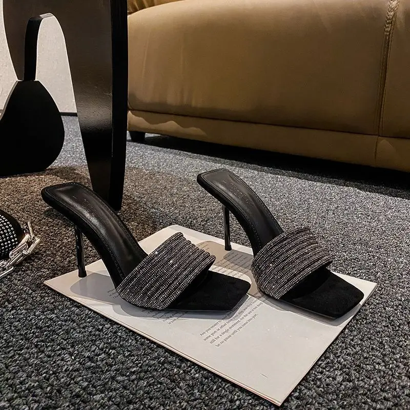 

New Women's Shoes Sexy Runway Style High Heeled Sandals for Woman Exquisite Rhinestone Casual Shoes Designer Shoes Zapatos Mujer