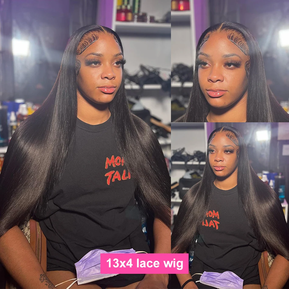 30-40 Inch Straight Human Hair Wig 360 Full Lace Frontal HD Transparent Lace Pre-Plucked with Closure Full Body Wig for Women image 3