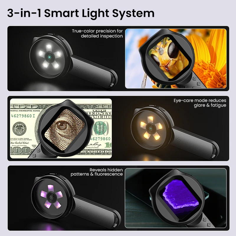 عدسة مكبرة رقمية محمولة 2.8 بوصة IPS 1080P HD 100X مجهر عدسة مكبرة محمولة لإصلاح الإلكترونيات فحص المجوهرات