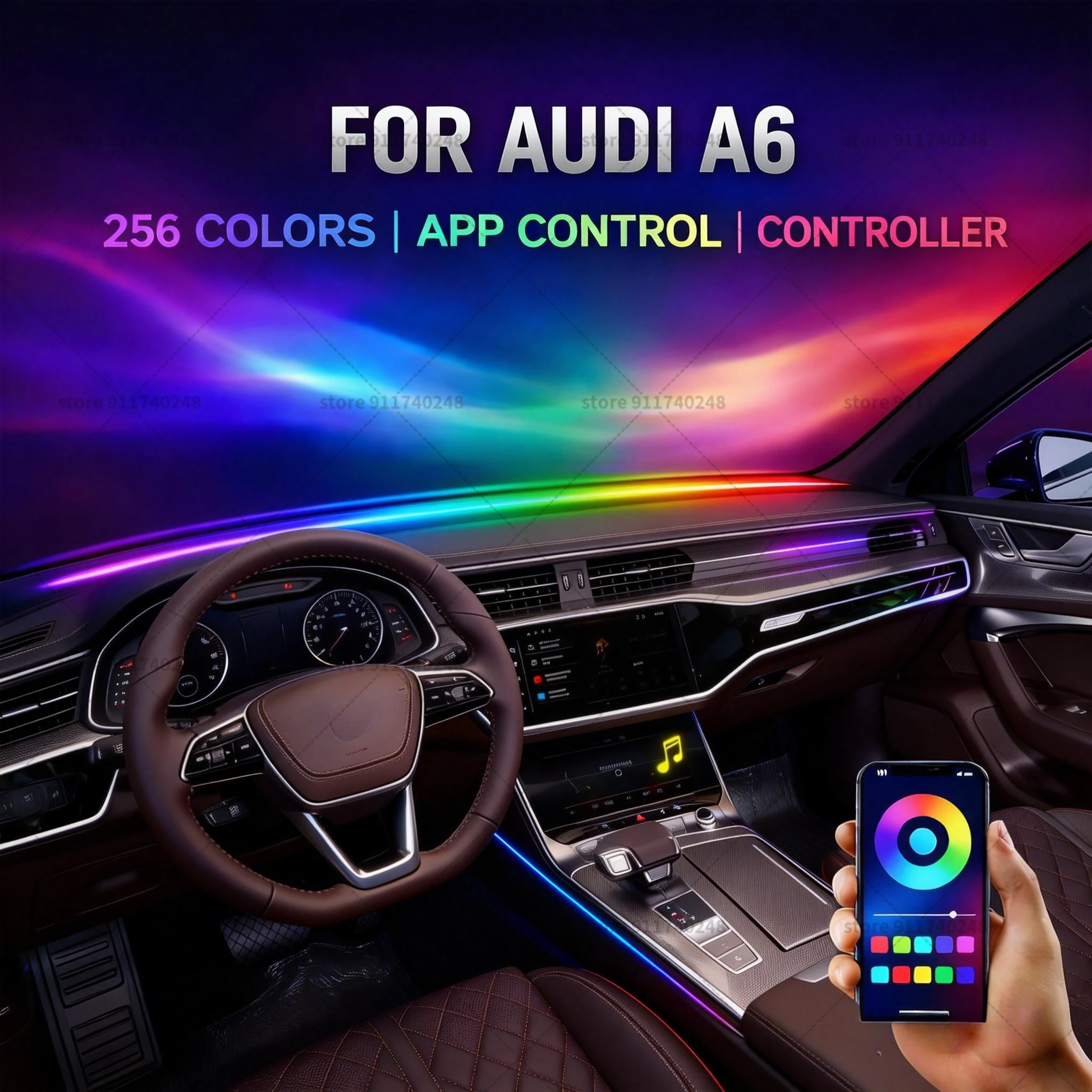 

For Audi A6 Front Window Ambient Light for Car - Elevate Your Night Driving Atmosphere