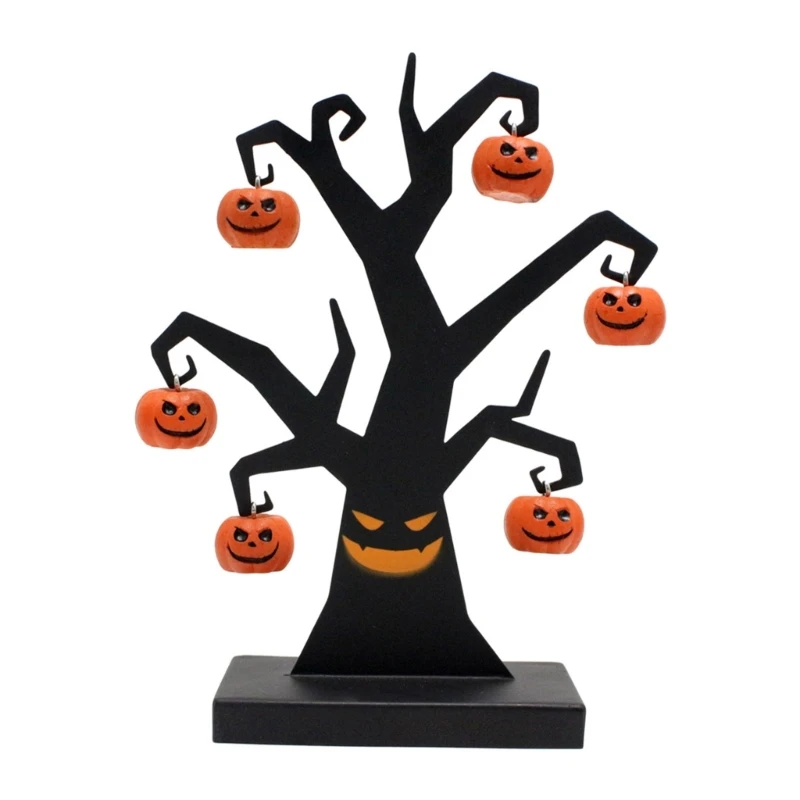 

Halloween Tabletop Tree Halloween Small Tree Spooky Pumpkins Desk Decors Tabletop Tree Desk Decors Iron Pumpkin Tree Home M68E