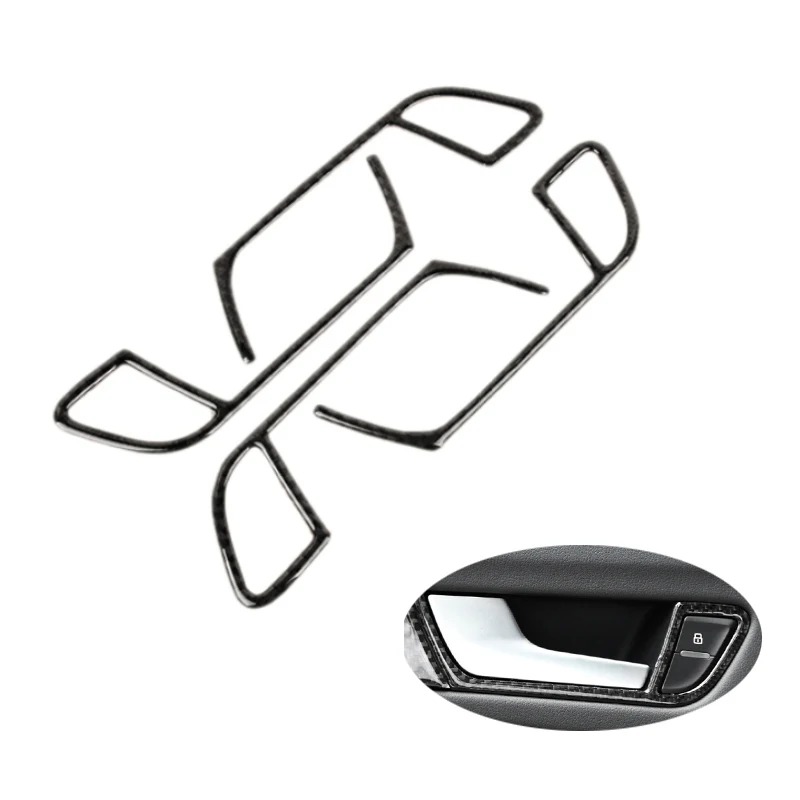 For Audi A4 B8 2009 2010 2011 2012 2013 2014 2015 2016 Door Handle Panel/Door Bowl Frame Cover Carbon Fiber Trim Accessories