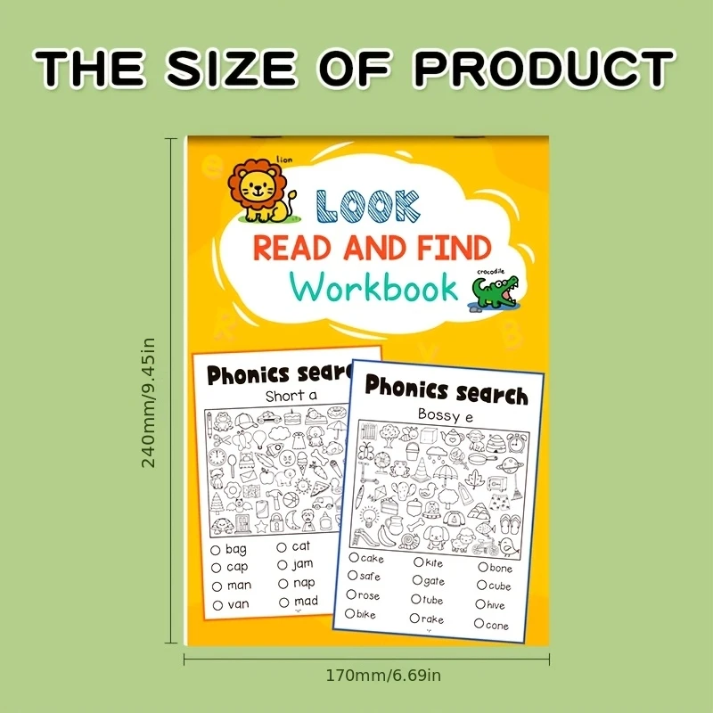 Libro di attività interattivo Quaderno di esercizi per corrispondenza e look dei colori Leggi e trovare fonetica Il libro da colorare con motivi corrispondenti