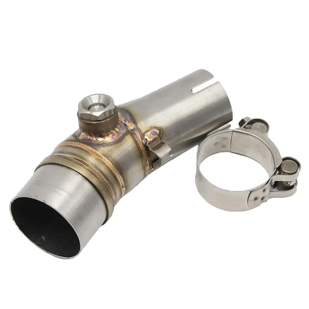 

Exhaust Middle Pipe Stainless Steel Motorbike Exhaust Tip Connector Tube for Kawasaki ER6N Flow and Sound Enhancement