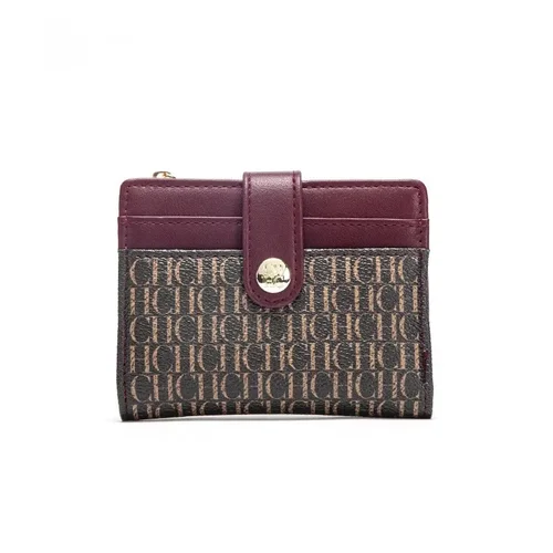 Imagen 2 del producto Tarjetero de diseño cuadrado Retro clásico de marca de lujo, botón de moda, Clip plegable clásico para dinero, compacto, ligero, de lujo para mujer