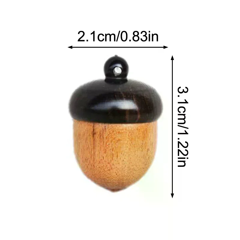 1/2PCS Mini Sandalwood Pill Boxes Portable Granule Storage Box Rescue Tablets Case Small Items Container DIY Acorn Pendants