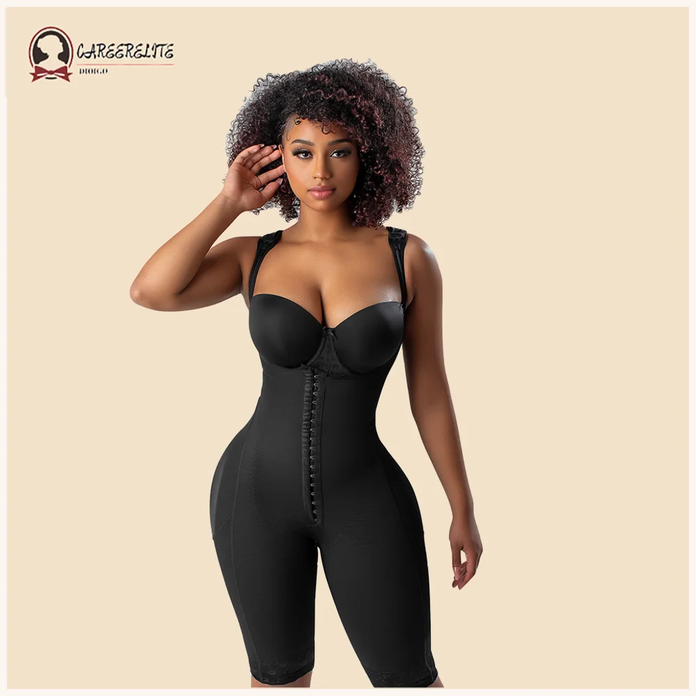 Women Post Surgery Recovery Fajas Shapewear with Hooks Adjustable Shoulder Strap Bodysuit High Compression Slim Tummy Control