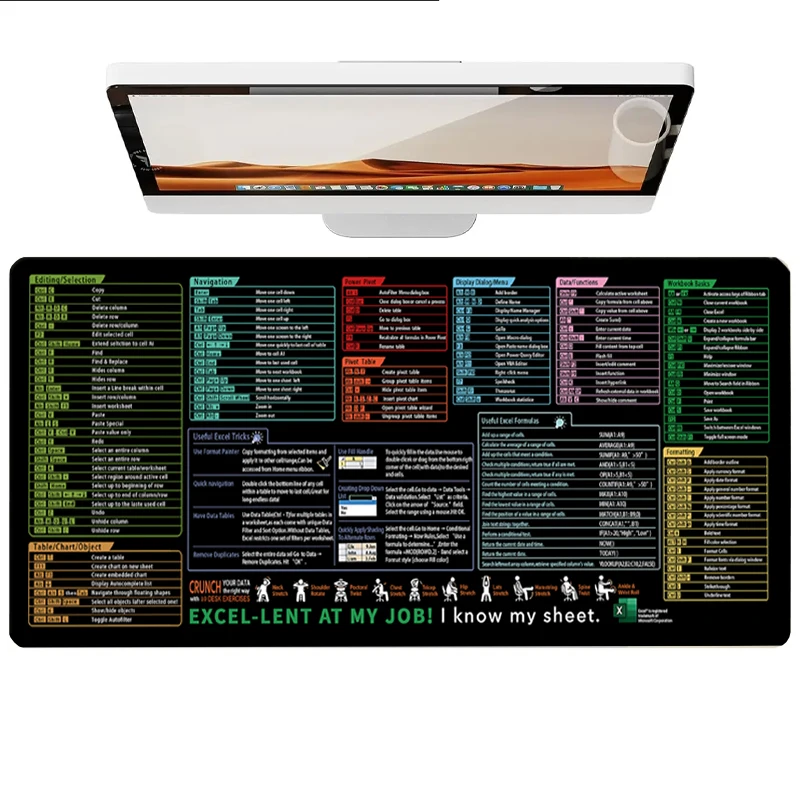 

Shortcut key Pu Leather Mousepad Office Desk Mat Mouse Pad Computer Speed Type Carpet Mat Player Laptop Keyboard Cartoon